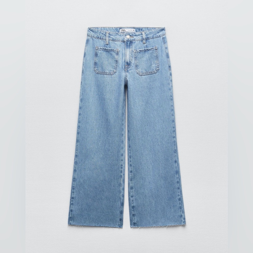 Zara Light Blue Straight Leg Jeans